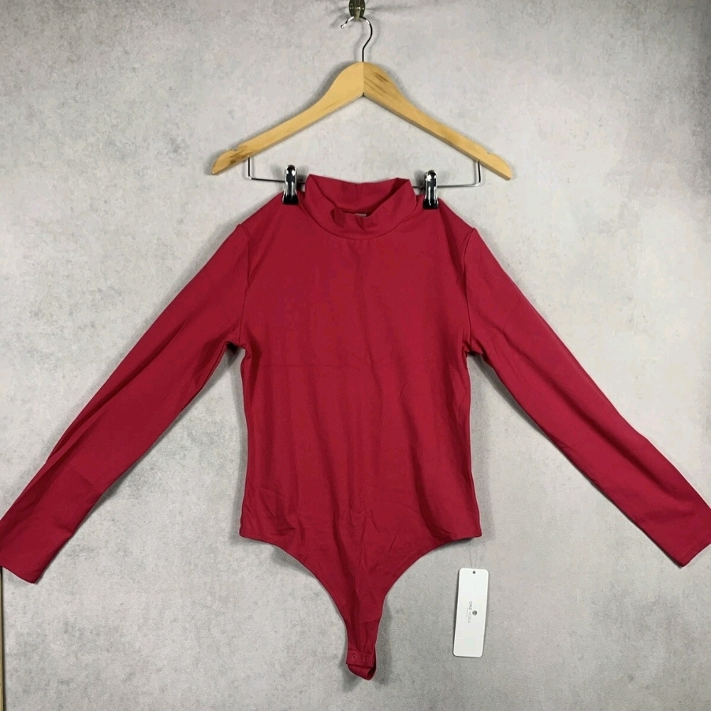 CRZ Yoga Bodysuit High Neck Women’s Size Large Red NWT